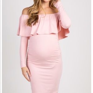 PinkBlush Off the Shoulder Maternity Dress